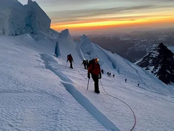 A photo of Dr. Cha on Mt. Rainier